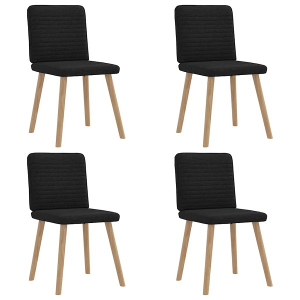 Sillas de comedor 4 unidades tela negras