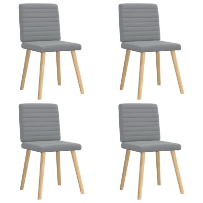 Sillas de comedor 4 unidades tela gris claro