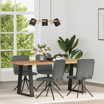 Sillas de comedor giratorias 4 unidades tela gris oscuro
