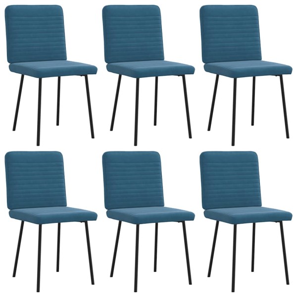 Sillas de comedor 6 unidades terciopelo azul