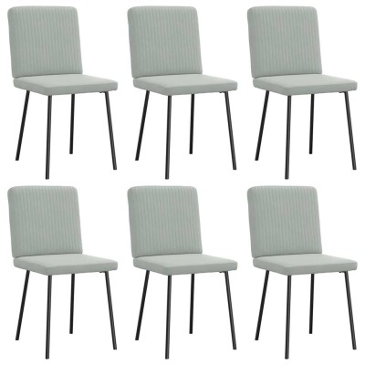 Sillas de comedor giratorias 6 uds terciopelo gris claro