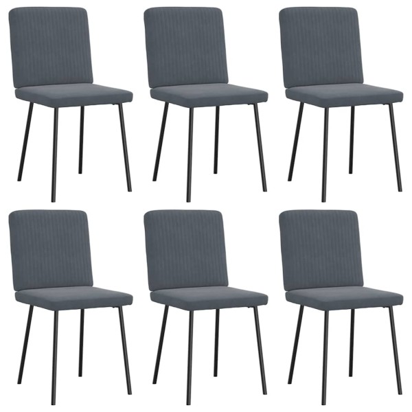 Sillas de comedor 6 unidades terciopelo gris oscuro