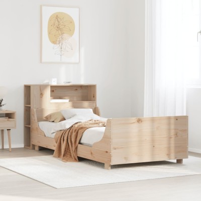 Estructura de cama sin colchón madera maciza pino 75x190 cm