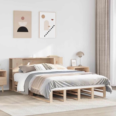 Cama con estantería sin colchón madera maciza 135x190cm