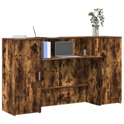 Mostrador de recepción roble ahumado 180x50x103,5 cm
