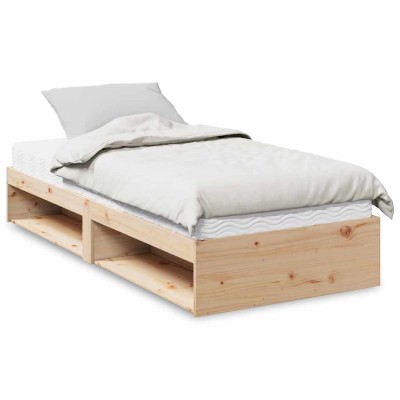 Sofá cama con colchón madera maciza de pino 90x190 cm