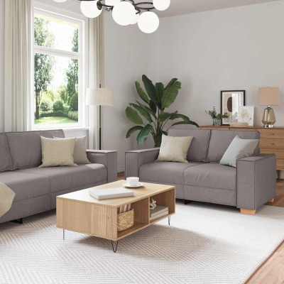 Juego de Sofá con cojín 3 pcs Taupé 220 x 78 x 84 cm tela