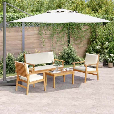 Conjunto de sofá de jardín 4 pcs Marrón 75 x 45 x 38cm