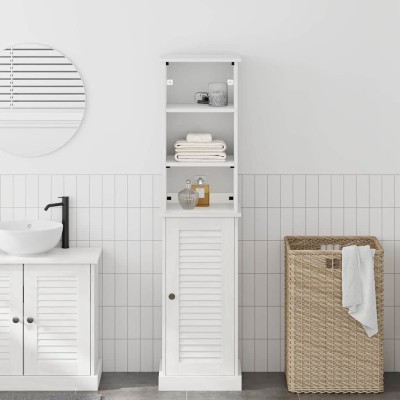 Juego de muebles de baño 2 pcs Marrón y blanco 37 x 34 x 150 cm