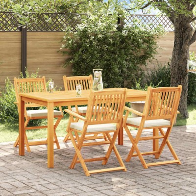 Silla Plegable con cojín Plegable 4 pcs Blanco 49 x 57.5 x 92cm