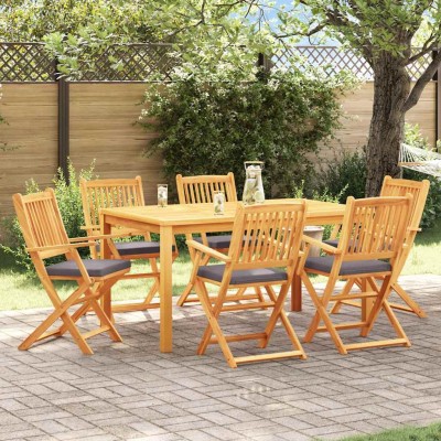Silla Plegable con cojín Plegable 6 pcs Gris 49 x 57.5 x 92cm