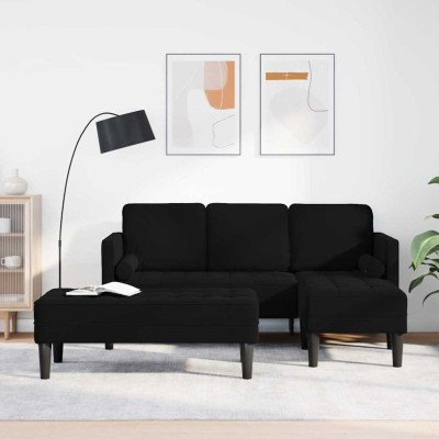 Juego de Sofá 2 pcs Negro 173 x 131 x 67 cm Terciopelo