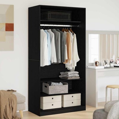 Armario Roble negro 100 x 50 x 200 cm Madera contrachapada