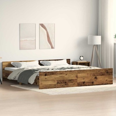 Estructura de cama con cabecera Madera vieja 200 x 200 cm