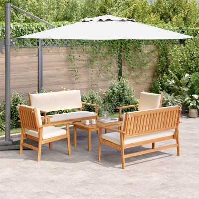 Conjunto de sofá de jardín 5 pcs Marrón 75 x 45 x 38cm