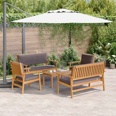 Conjunto de sofá de jardín 5 pcs Marrón 75 x 45 x 38cm