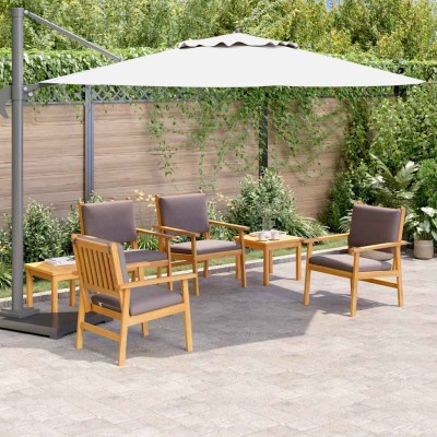 Conjunto de sofá de jardín 6 pcs Marrón 45 x 45 x 38cm