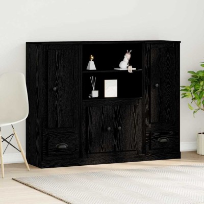 Highboard con cajón Roble Negro 132 x 35.5 x 103.5 cm