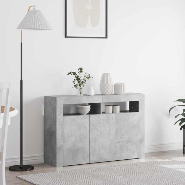 Vitrina Gris hormigón 116 x 30 x 75 cm Madera contrachapada
