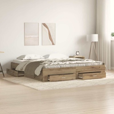 Estructura de cama con cajones Roble artisan 180 x 200 cm