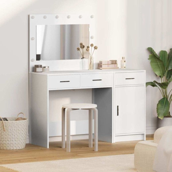 Mesa de tocador con cajón 2 pcs Blanco 40 x 41 x 75 cm