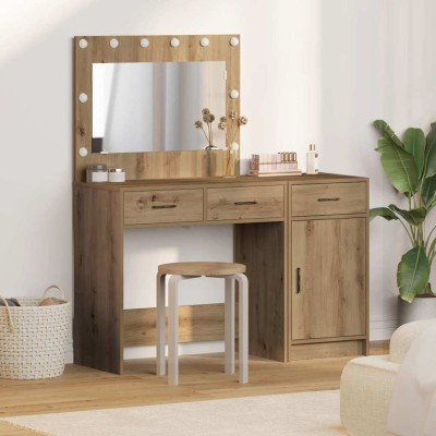 Mesa de tocador con cajón 2 pcs Marrón 40 x 41 x 75 cm
