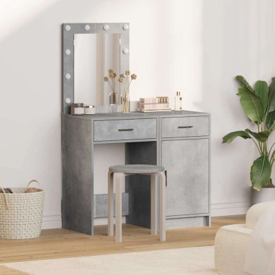 Mesa de tocador con cajón 2 pcs Gris 50 x 41 x 135 cm
