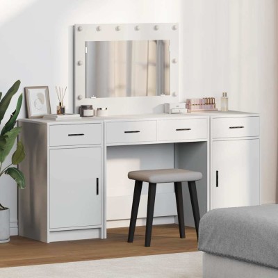 Mesa de tocador con cajón 3 pcs Blanco 40 x 41 x 75 cm