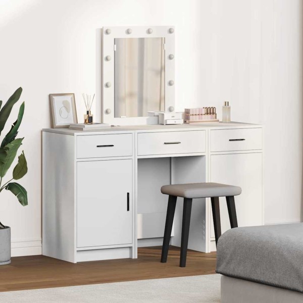 Mesa de tocador con cajón 3 pcs Blanco 50 x 41 x 135 cm