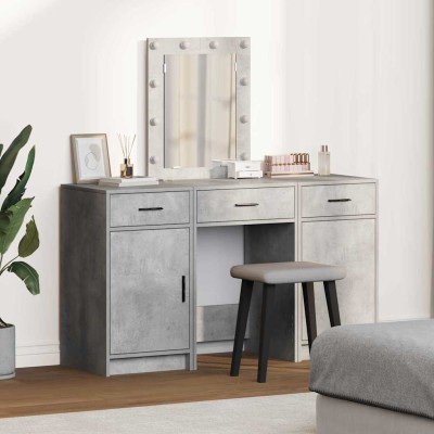 Mesa de tocador con cajón 3 pcs Gris 50 x 41 x 135 cm
