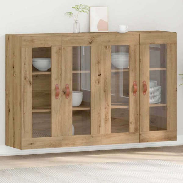 Armario de pared 2 pcs Roble artisan 69.5 x 34 x 90 cm