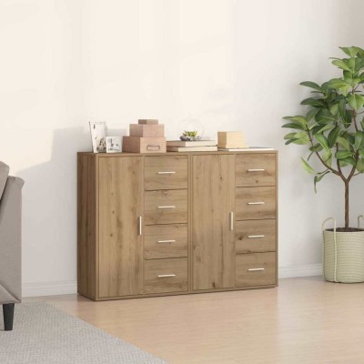 Tableros Lateral con cajón 2 pcs Roble artisan 60 x 31 x 84 cm