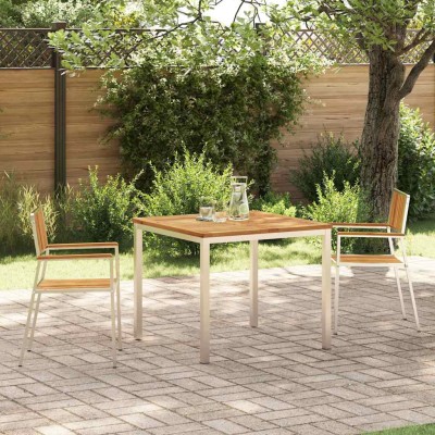 Conjunto de Comedor de Jardín 3 pcs madera maciza de acacia