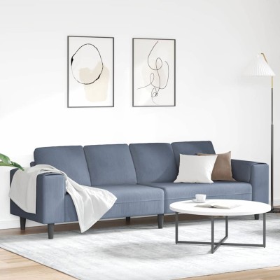 Sofá de tela con cojín Azul 208 cm Telas de pana