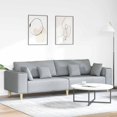 Sofá de tela con cojín Gris Claro 208 cm tela