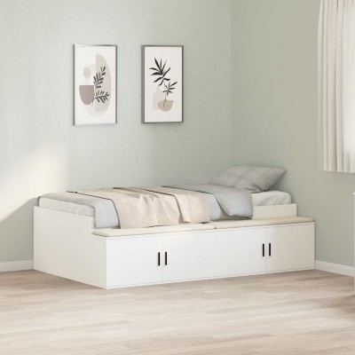 Cama con almacenamiento Blanco 80 x 200 cm Madera contrachapada