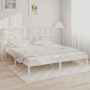 Estructura de cama madera maciza blanca Super King 180x200 cm