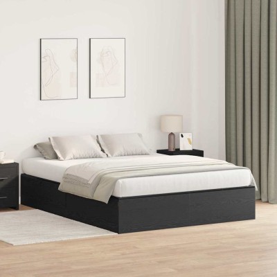 Estructura de cama Roble negro 200 x 140 x 31.5 cm