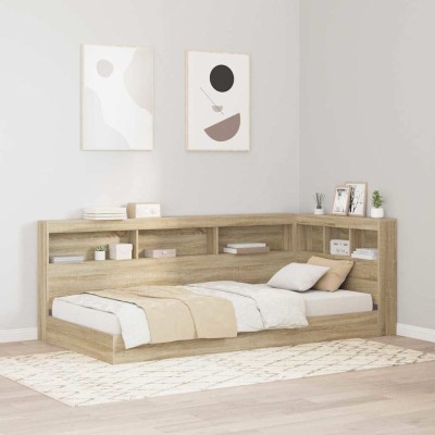 Cabecera de almacenamiento con estante Roble Sonoma 80 cm
