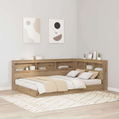 Cabecera de almacenamiento con estante Roble artisan 120 cm