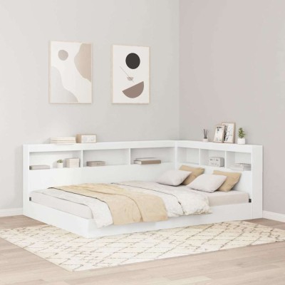 Cabecera de almacenamiento Blanco 150 cm Madera contrachapada