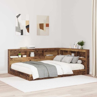 Cabecera de almacenamiento con estante Madera vieja 160 cm