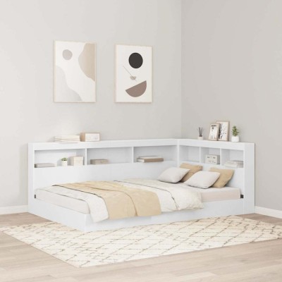 Cabecera de almacenamiento Blanco 120 cm Madera contrachapada