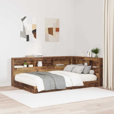 Cabecera de almacenamiento con estante Madera vieja 120 cm