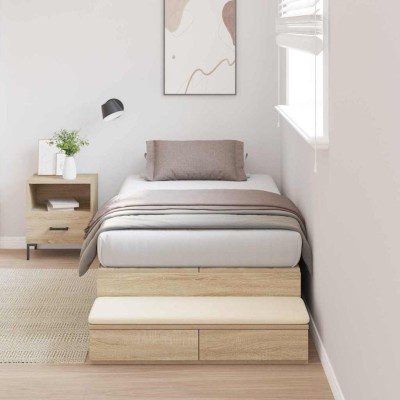 Cama con almacenamiento Roble Sonoma 236.5 x 80 x 31.5 cm