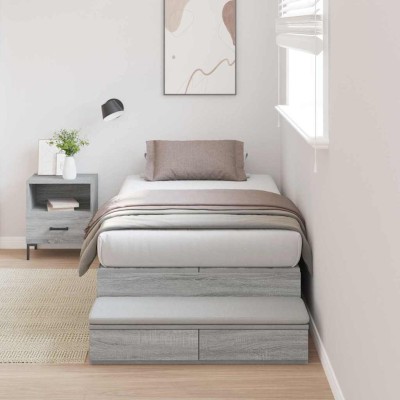 Cama con almacenamiento Gris sonoma 236.5 x 100 x 31.5 cm