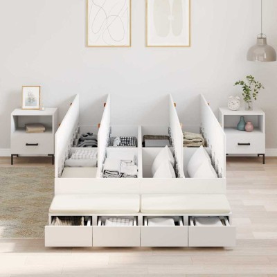 Cama con almacenamiento con cajón Blanco 236.5 x 120 x 31.5 cm