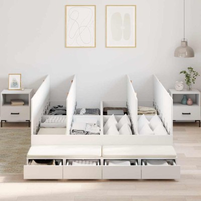 Cama con almacenamiento con cajón Blanco 236.5 x 150 x 31.5 cm
