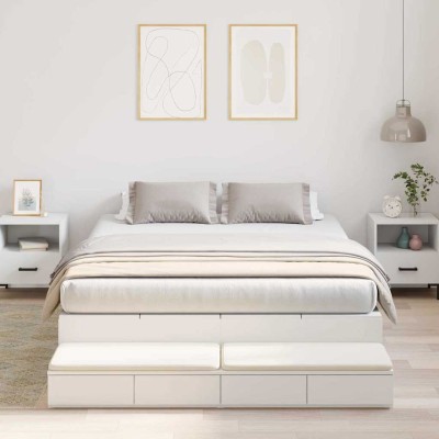 Cama con almacenamiento con cajón Blanco 226.5 x 140 x 31.5 cm