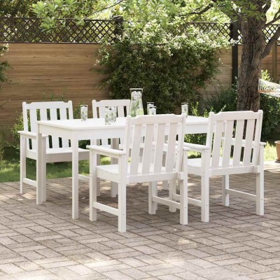 Silla de comedor de jardín. 4 pcs Blanco 65.5 x 55.5 x 88cm
